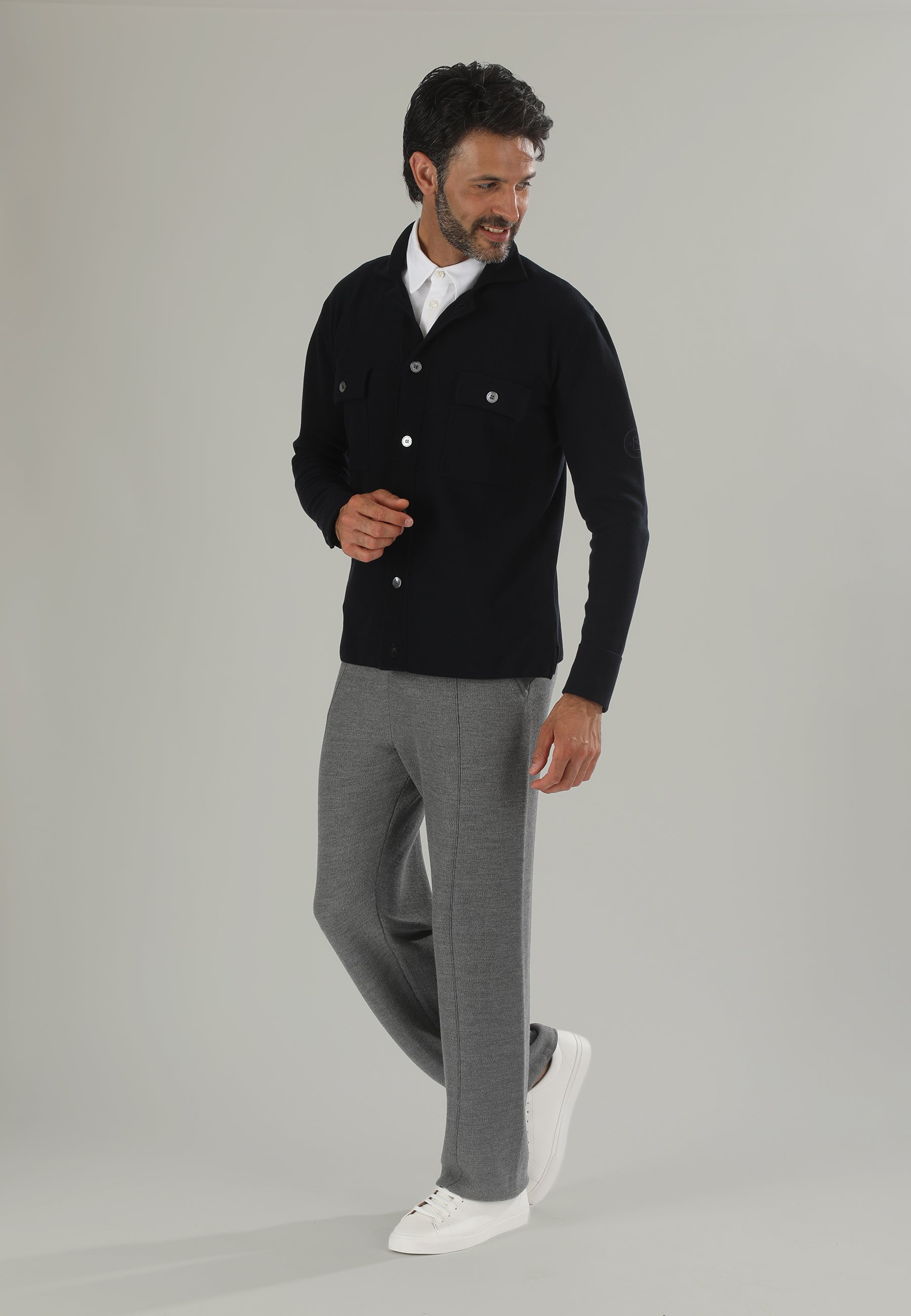 Giacca camicia uomo blu