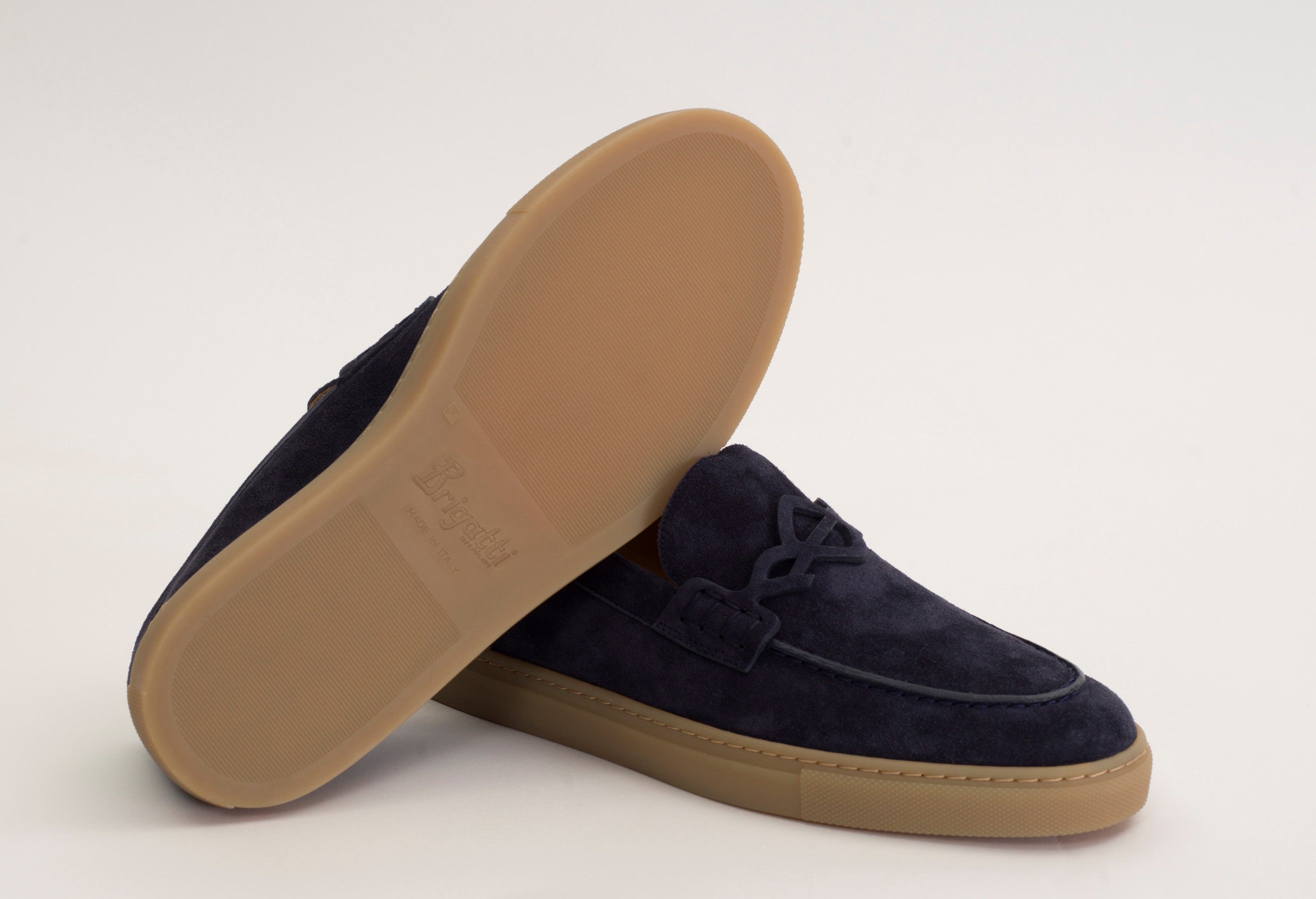 "BRIGATTINO" Mocassino donna in camoscio blu