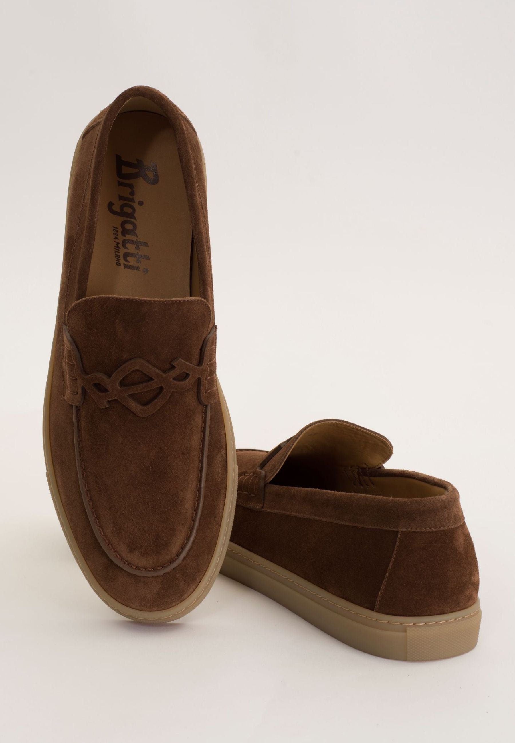 "BRIGATTINO" Mocassino uomo in camoscio cacao