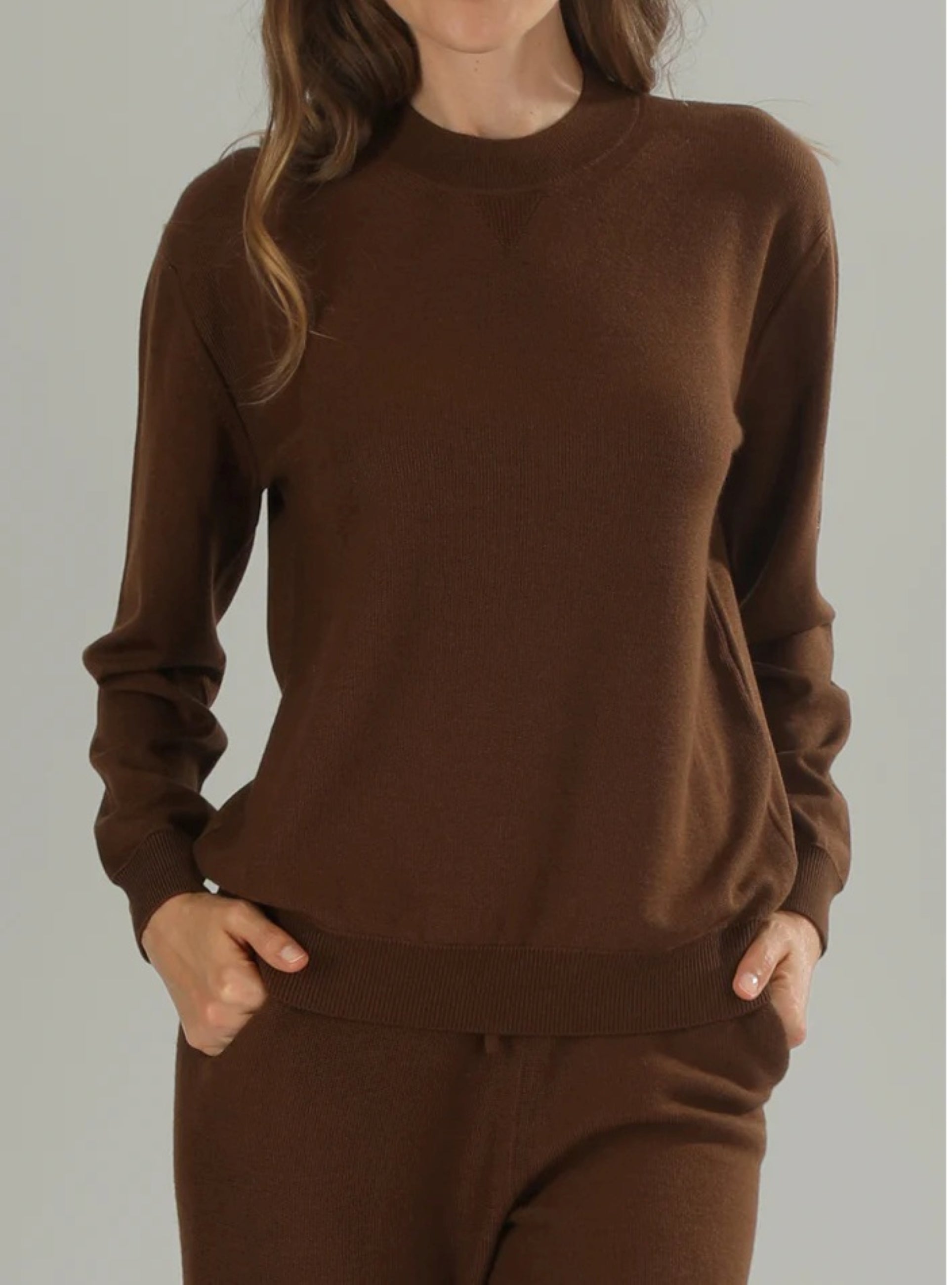 1884 Felpa in maglia donna mogano