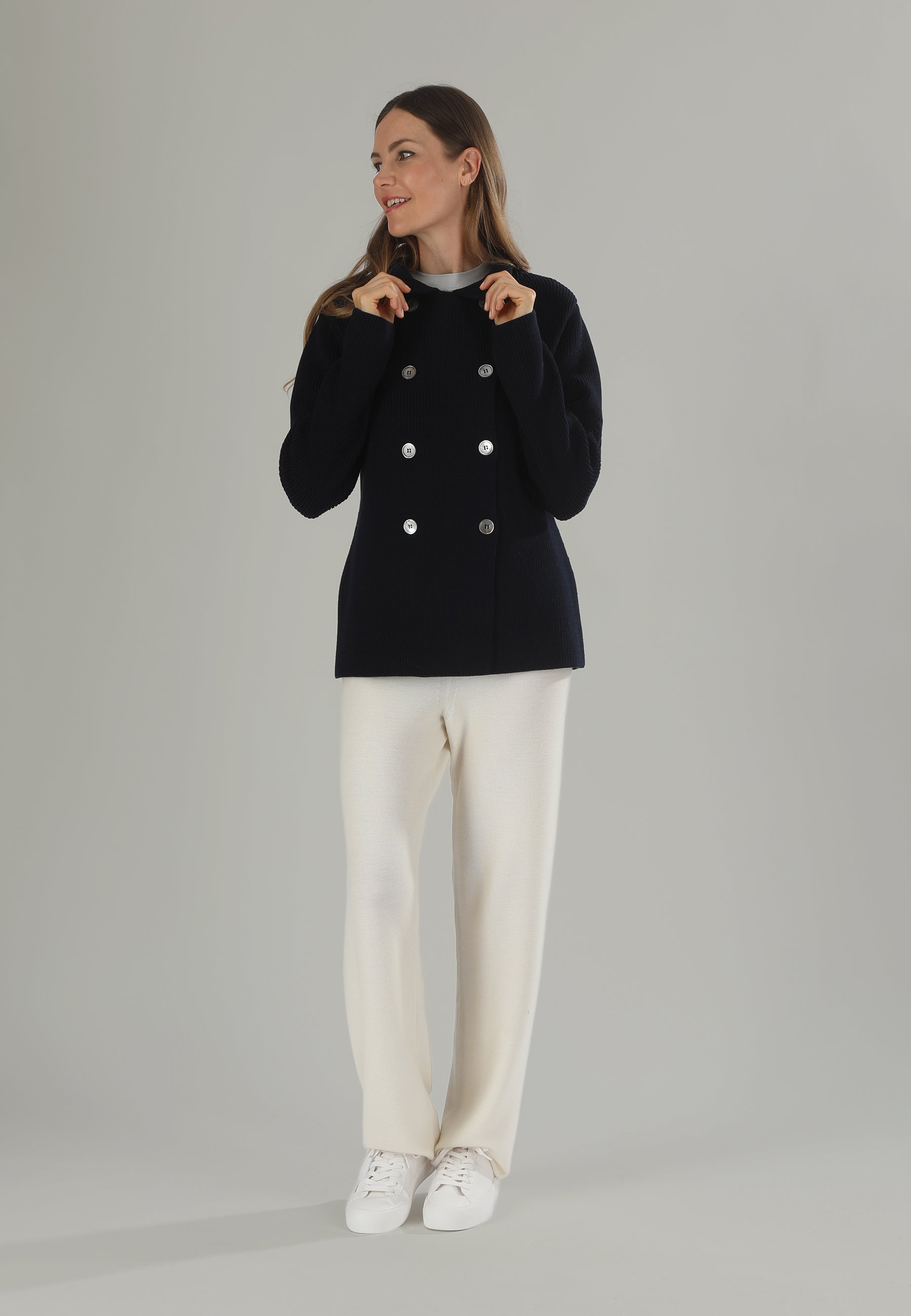 Giacca doppio petto donna blu