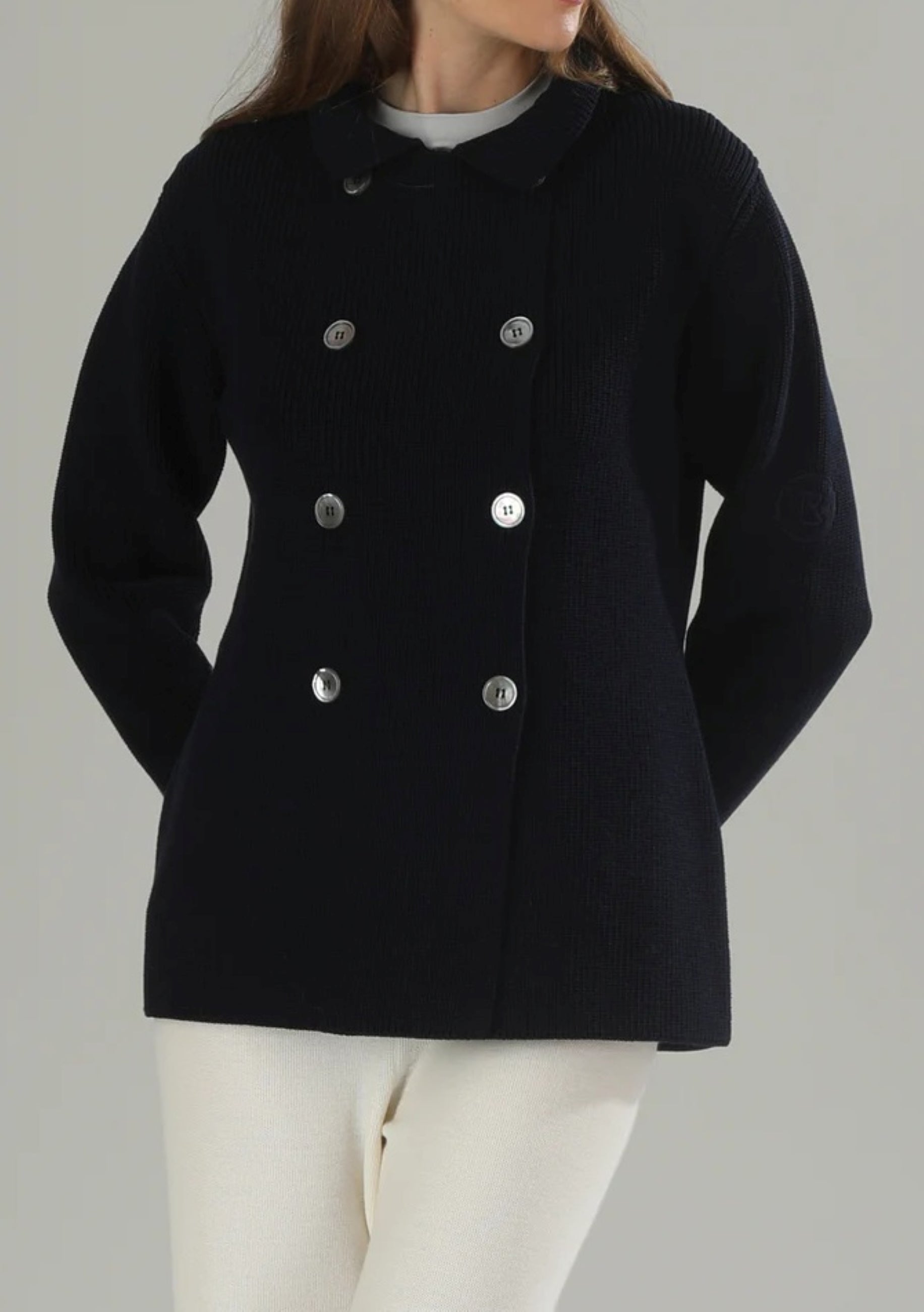 Giacca doppio petto donna blu