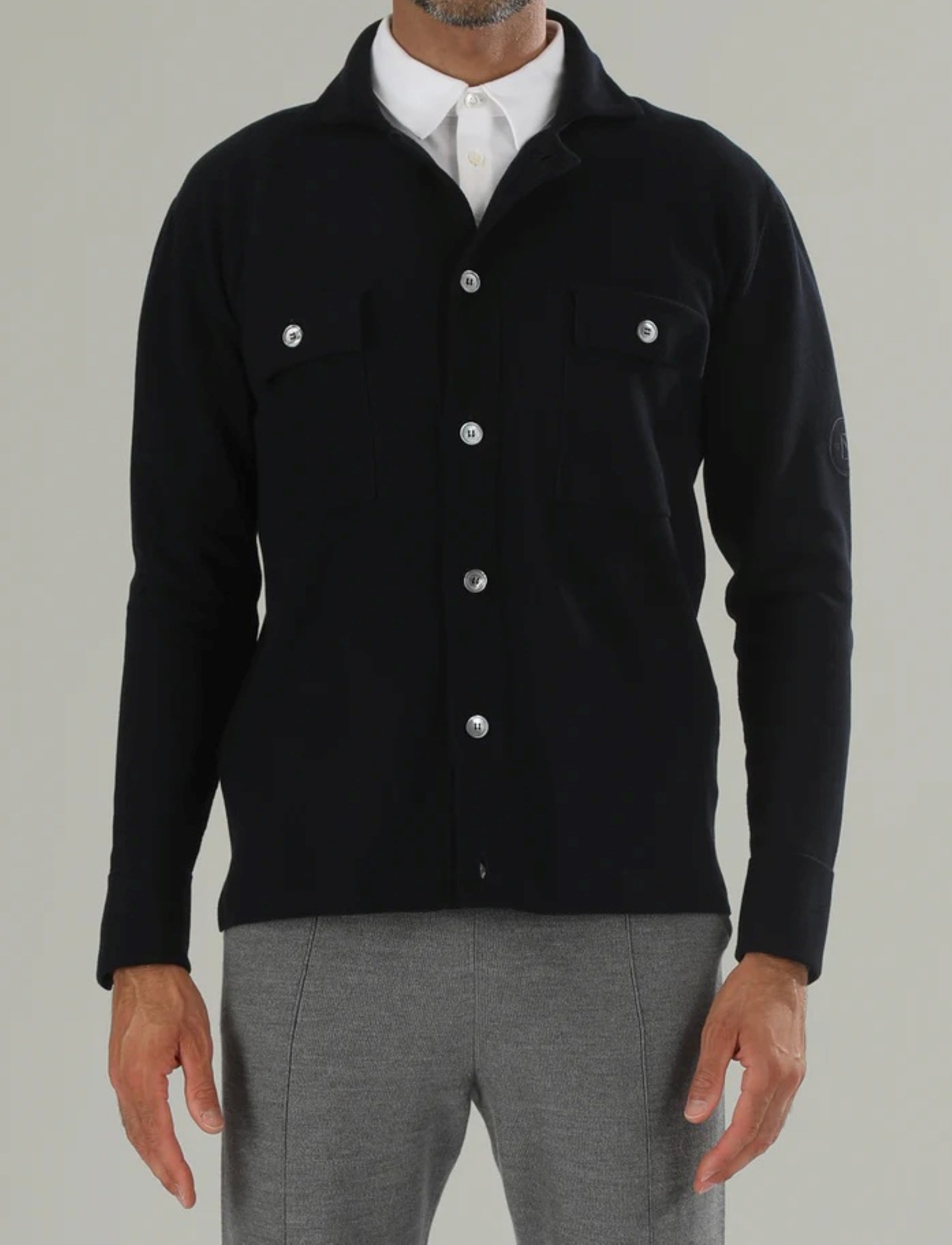 Giacca camicia uomo blu