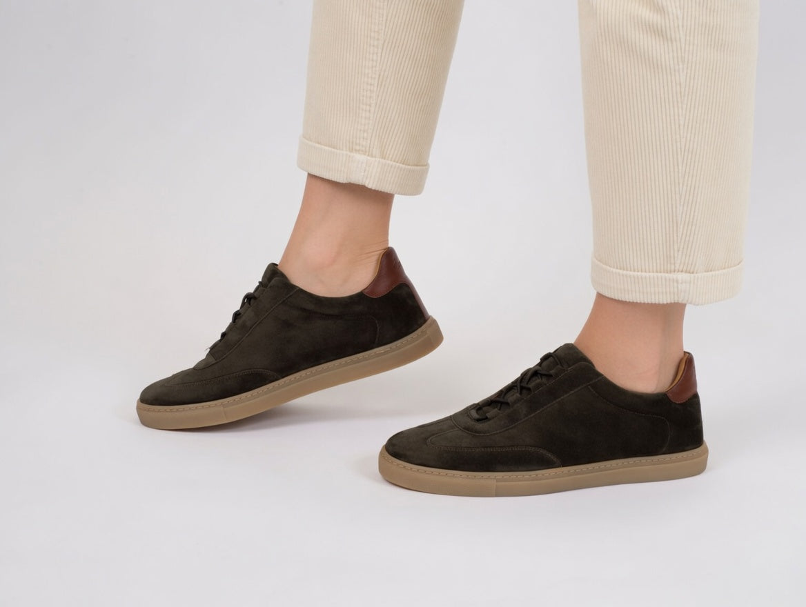 "TENNIS 1884" Sneaker donna in camoscio verde
