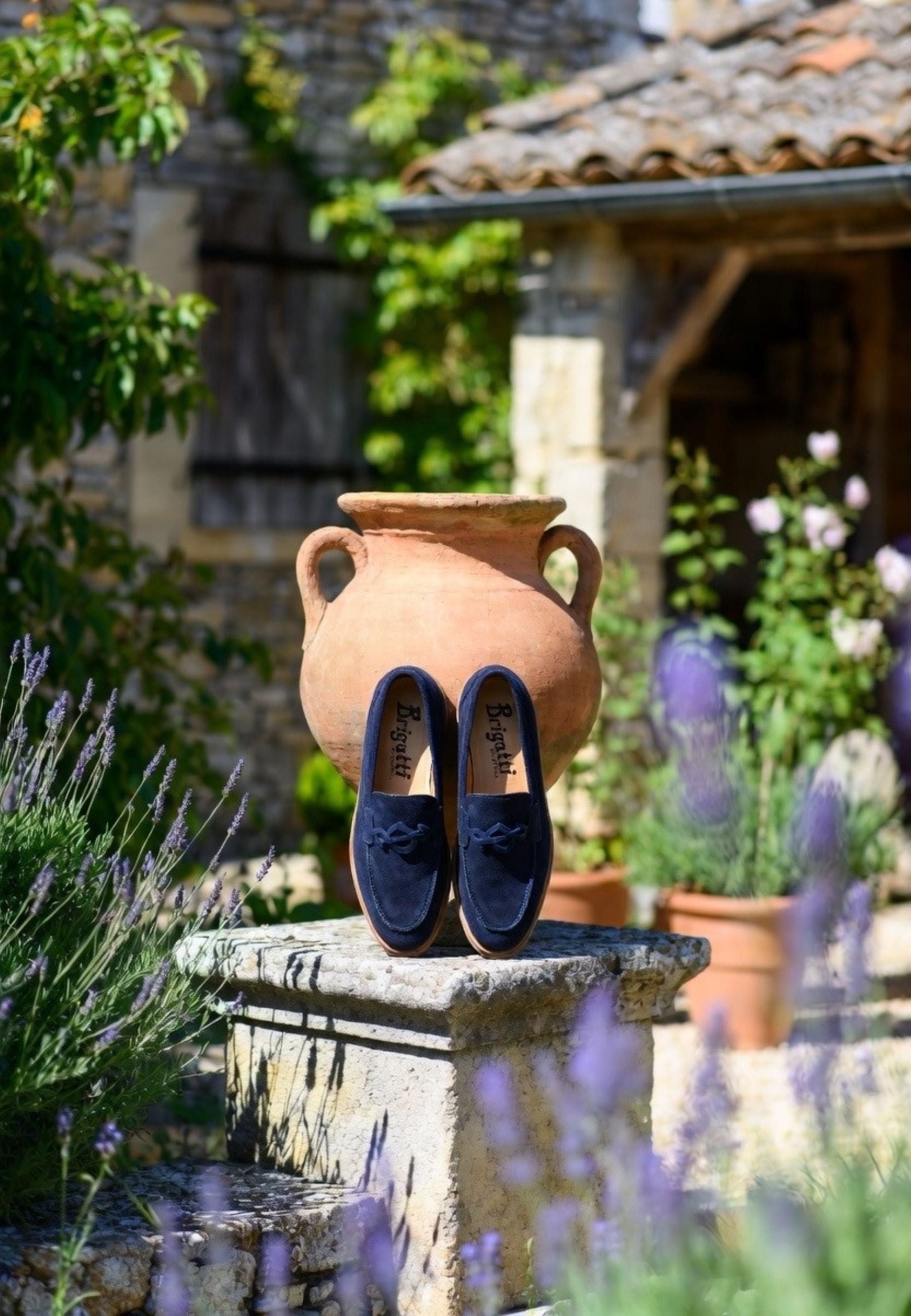 "BRIGATTINO" Mocassino donna in camoscio blu