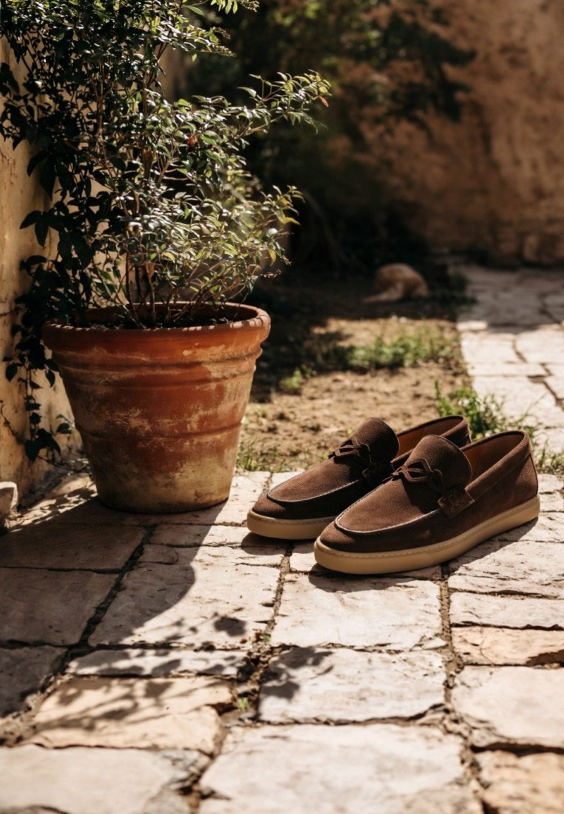 "BRIGATTINO" Mocassino uomo in camoscio cacao