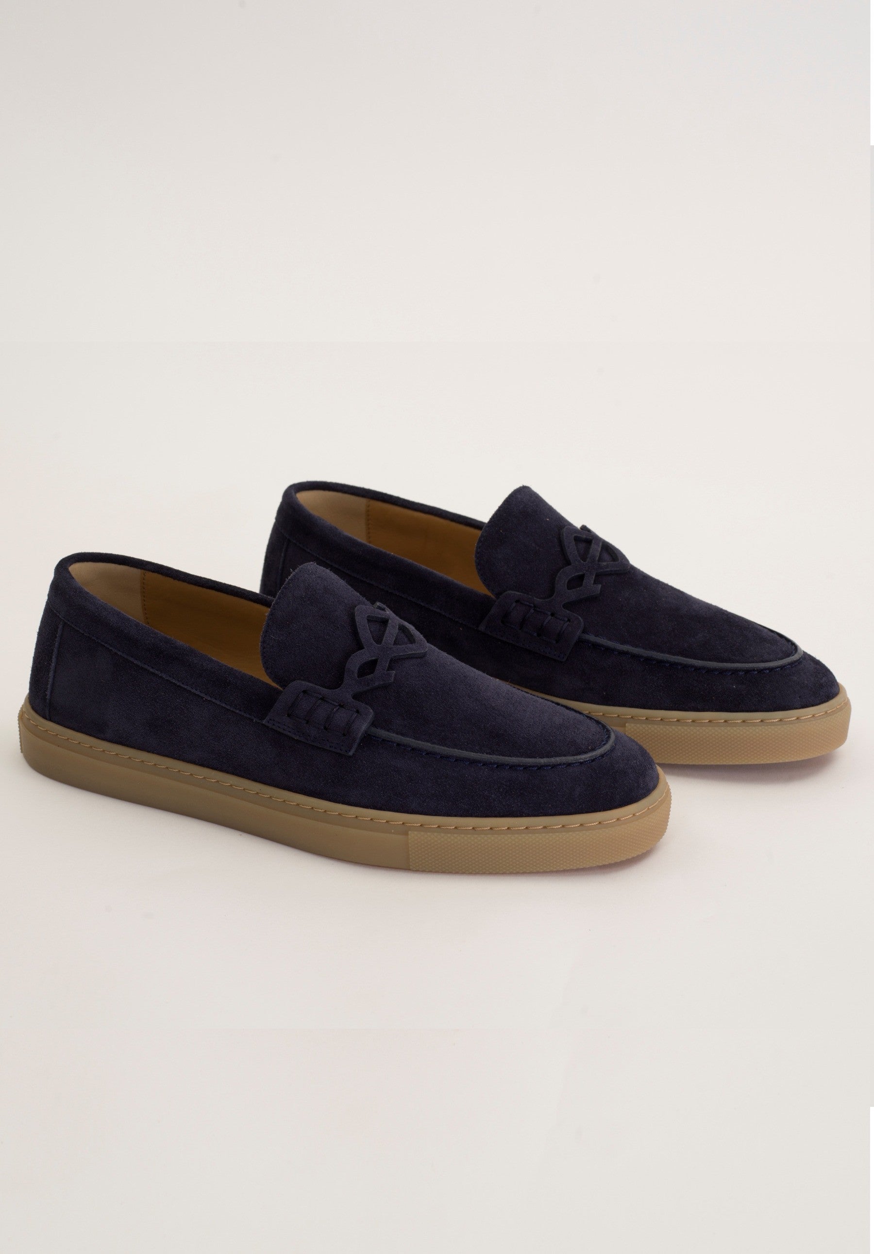 "BRIGATTINO" Mocassino uomo in camoscio blu