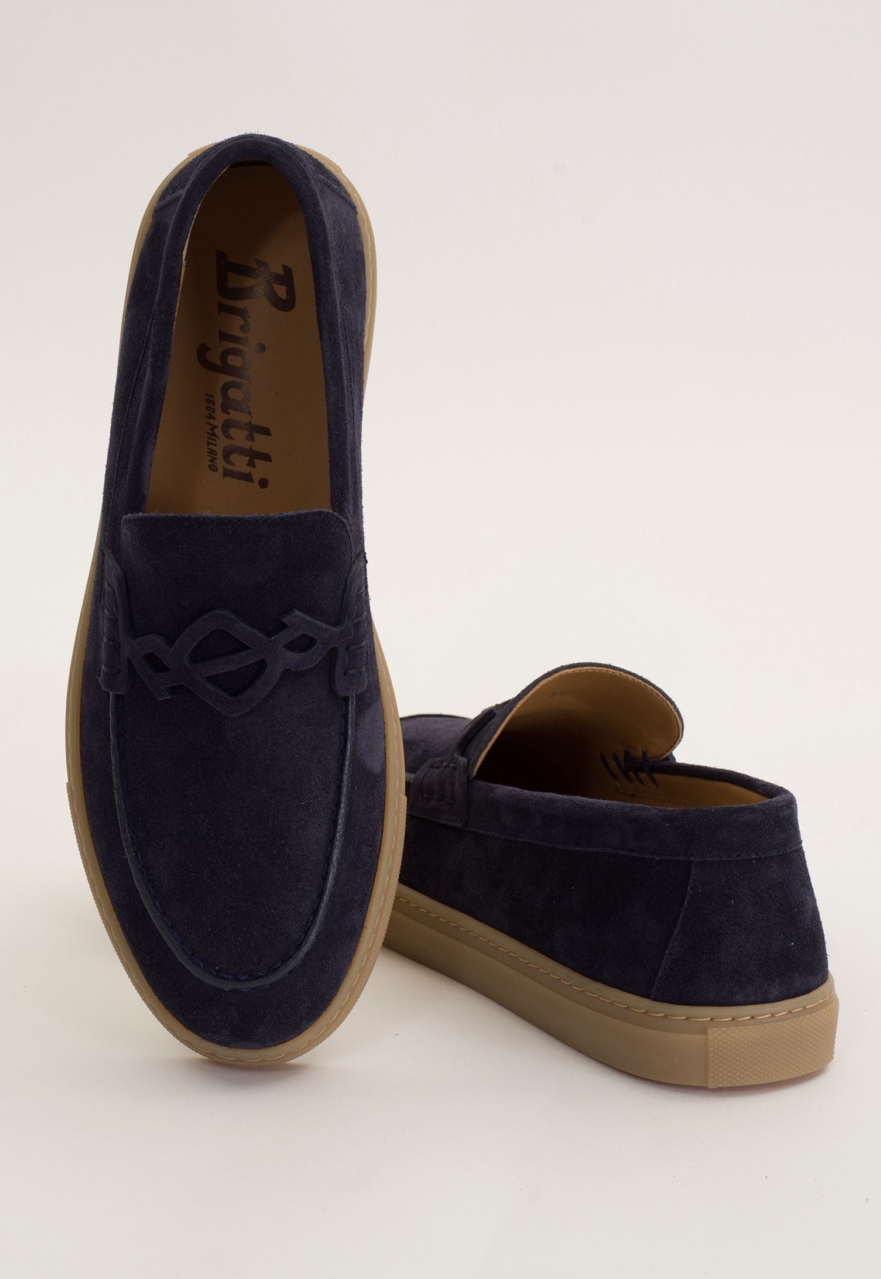 "BRIGATTINO" Mocassino donna in camoscio blu