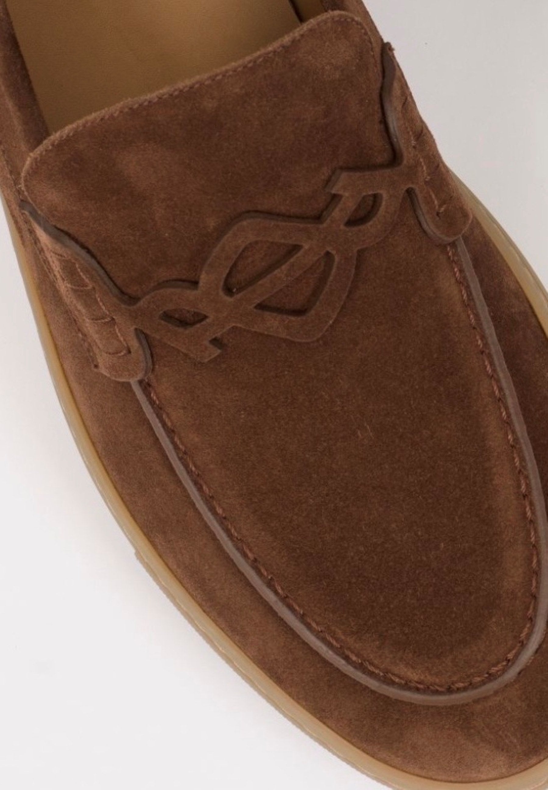 "BRIGATTINO" Mocassino uomo in camoscio cacao